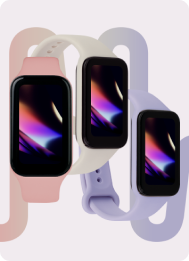 Três smartwatches com cores e designs diferentes